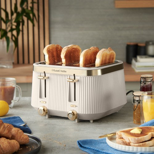 Russell Hobbs Brontë 1960W 4 Slice Toaster - Stone | 26771 from Russell Hobbs - DID Electrical