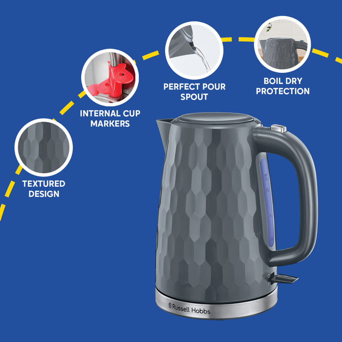 Russell Hobbs Honeycomb 1.7L Kettle - Grey | 26053