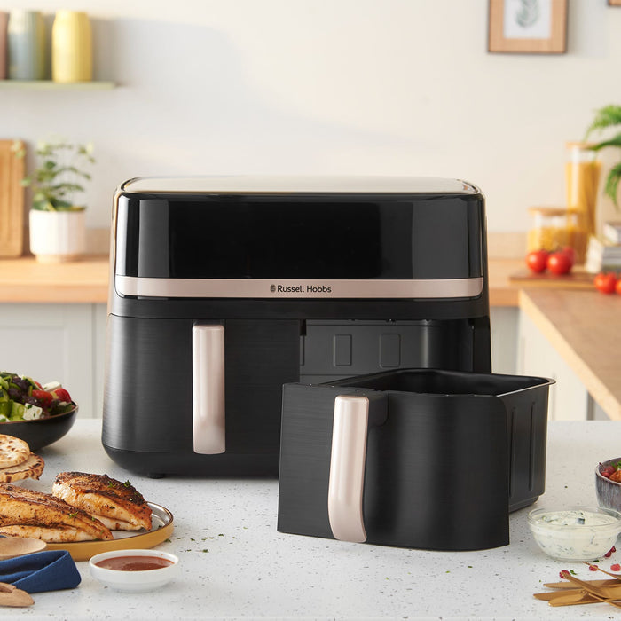 Russell Hobbs Satisfry 9L Dual Basket Air Fryer - Black | 27680 from Russell Hobbs - DID Electrical
