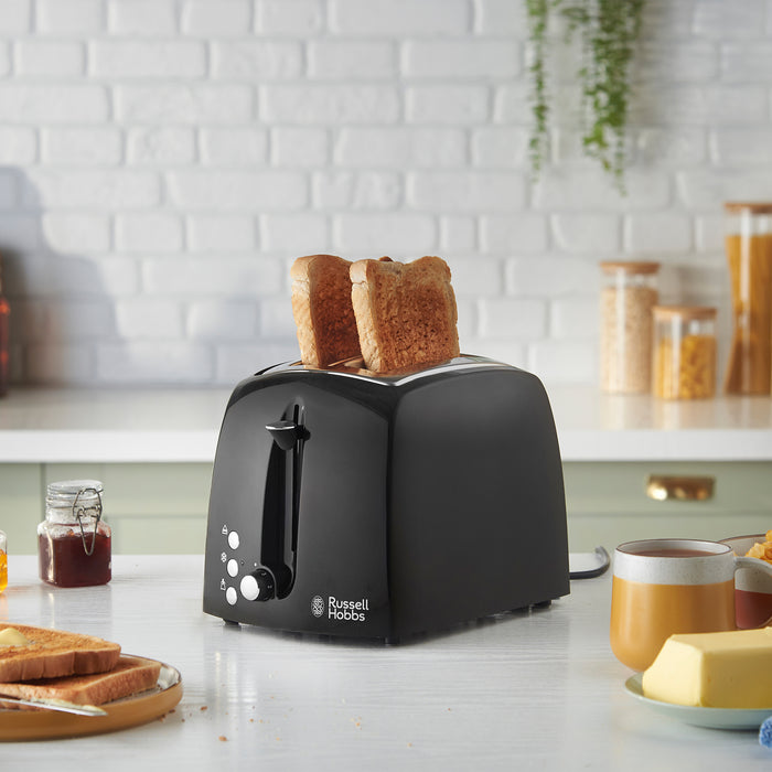 Russell Hobbs Textures Plus 2 Slice Toaster - Black | 22601