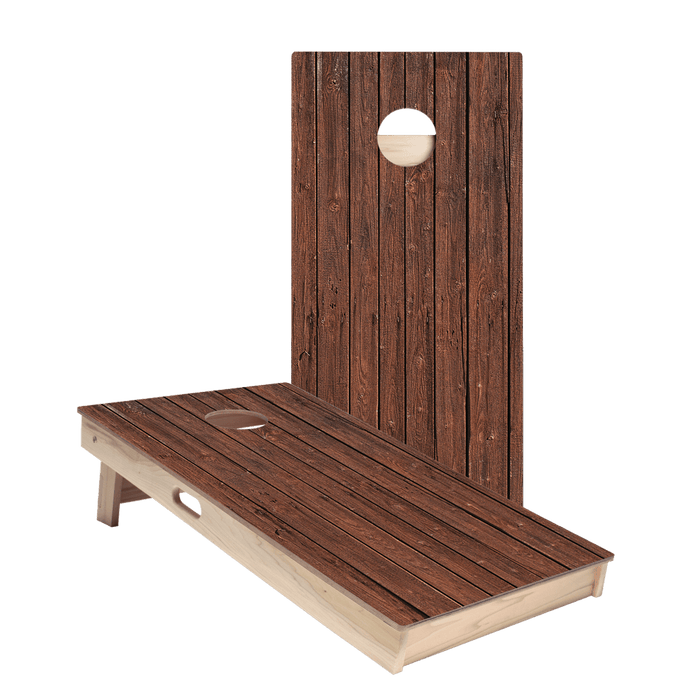 Rustic Dark Wood Star Cornhole Boards, - American Cornhole Association