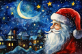Santa On Starry Night