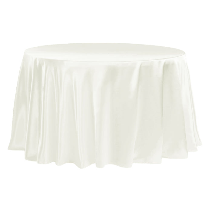Satin 108" Round Tablecloth - Ivory - CV Linens