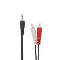 Sbox 2M 3.5MM Male To 2 x RCA Male Audio Cable - Black | 3.5-2RCA-M/M-2/R from Sbox - DID Electrical