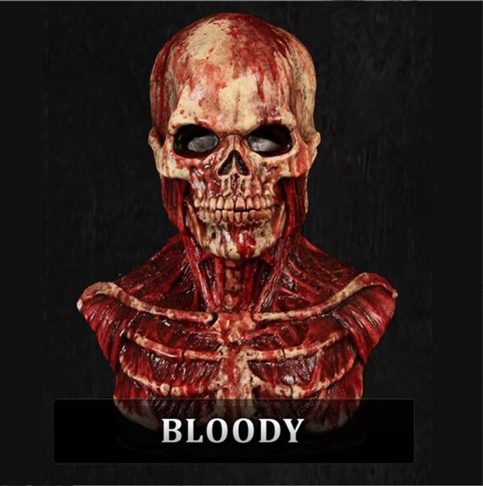 Scary Skull Halloween Mask with Realistic Bloody Effects