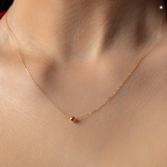 Seed Bead Necklace Gold Thin Movable Mustard Seed Necklace