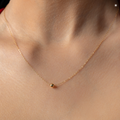 Seed Bead Necklace Gold Thin Movable Mustard Seed Necklace