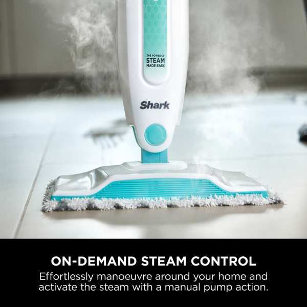 Shark Classic Steam Mop - White & Mint Green | S1000UK from Shark - DID Electrical