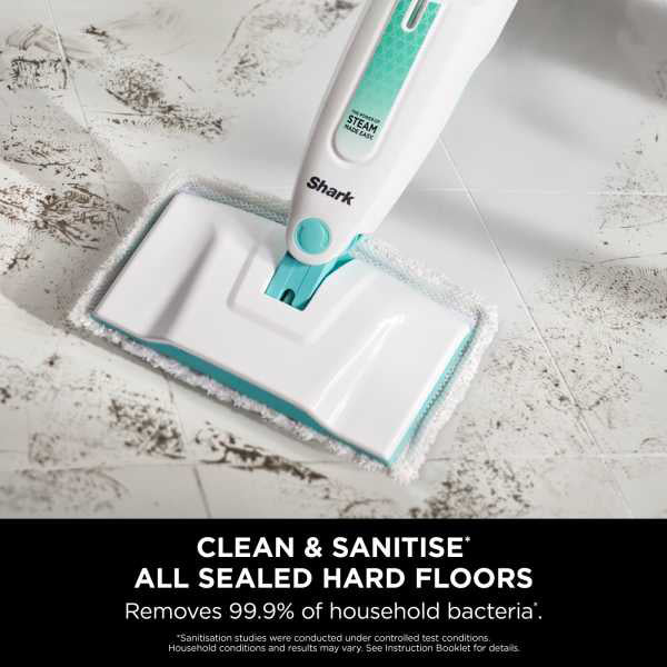 Shark Classic Steam Mop - White & Mint Green | S1000UK from Shark - DID Electrical