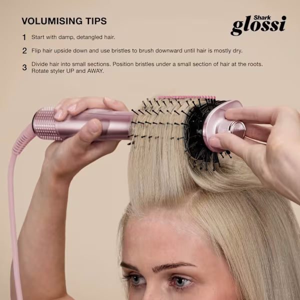 Shark Glossi 2-in-1 Hot Brush and Air Glosser - Lychee | HT302UKPK