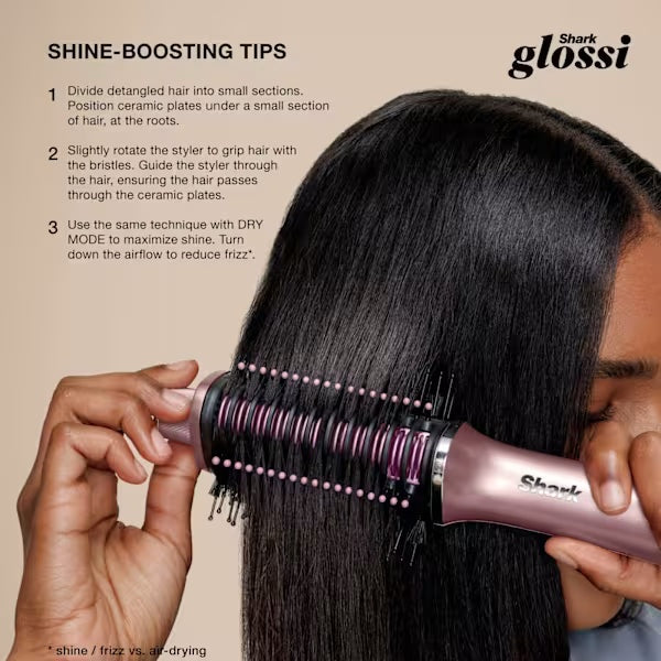 Shark Glossi 2-in-1 Hot Brush and Air Glosser - Lychee | HT302UKPK