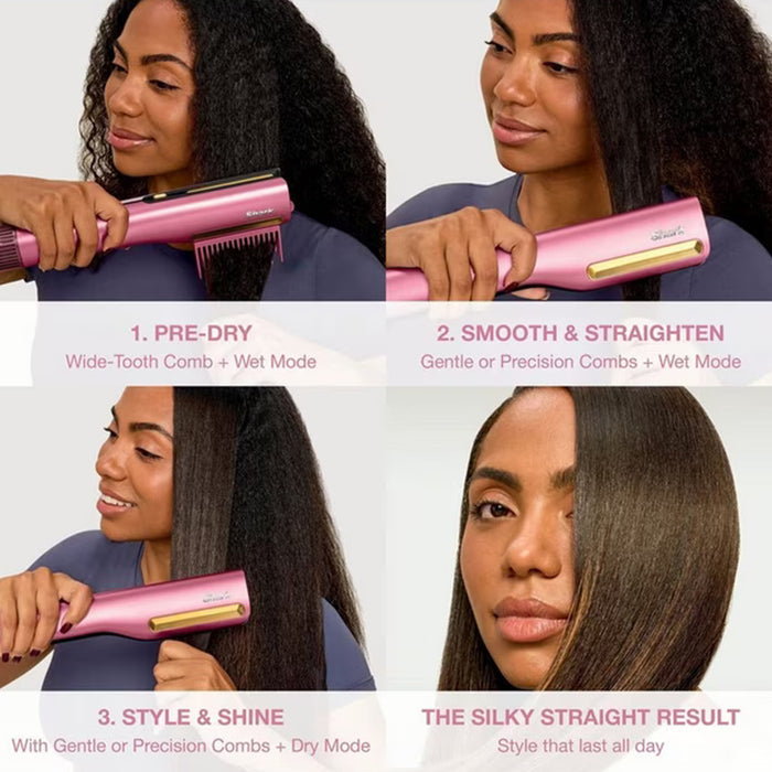 Shark SilkiPro Wet-To-Dry Ceramic Hair Straightener - Rose Petal | HT401UKPK from Shark - DID Electrical