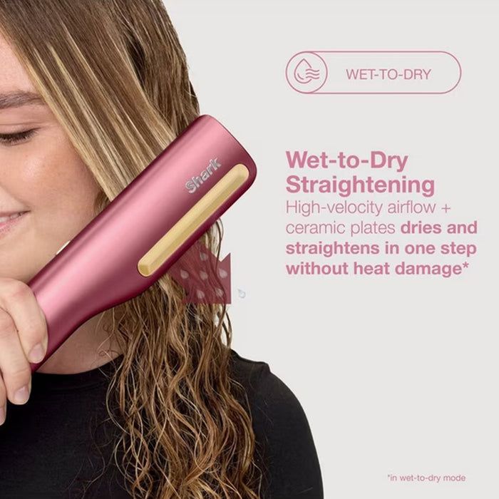 Shark SilkiPro Wet-To-Dry Ceramic Hair Straightener - Rose Petal | HT401UKPK from Shark - DID Electrical