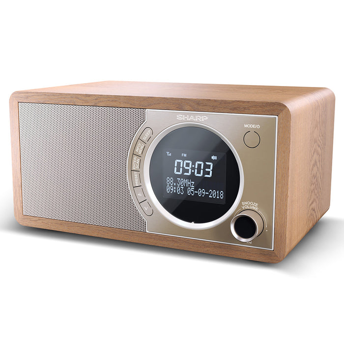 Sharp DAB+/FM Bluetooth Digital Radio - Brown | SDR-450BR from Sharp - DID Electrical