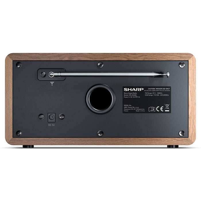 Sharp DAB+/FM Bluetooth Digital Radio - Brown | SDR-450BR from Sharp - DID Electrical