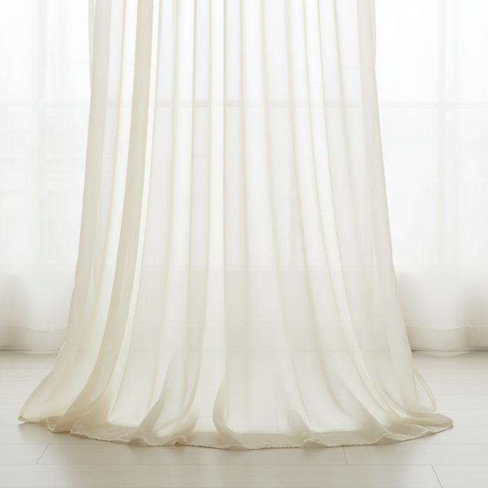 12FT Ivory sheer voile drape curtain
