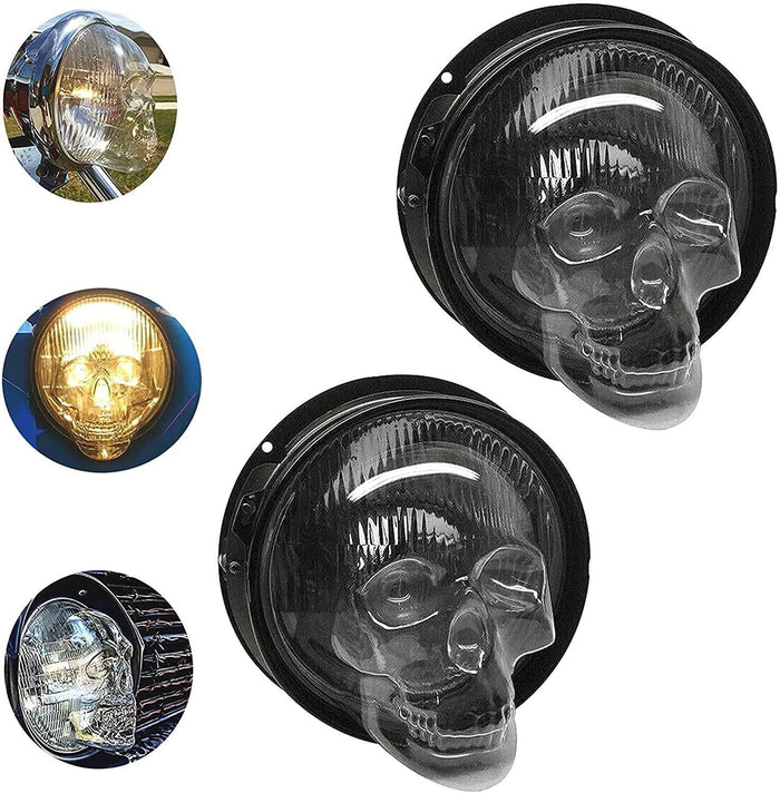 Skull Headlight Covers for Cars Halloween Decor Durable Protection