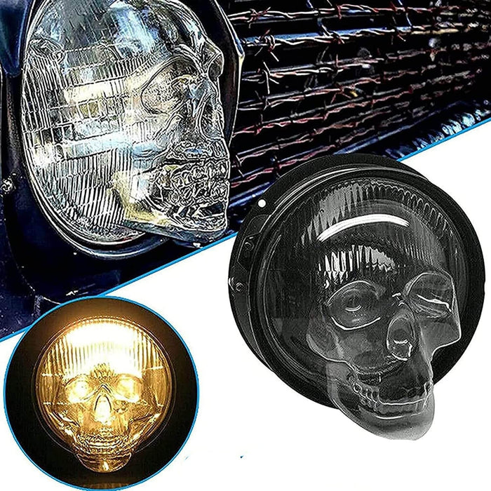 Skull Headlight Covers for Cars Halloween Decor Durable Protection