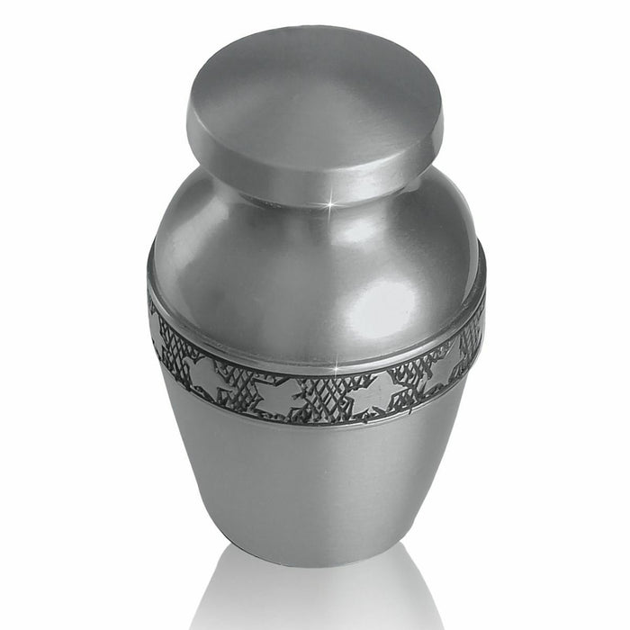 Small/Keepsake 4 Cubic Inches Pewter Stars Brass Funeral Cremation Urn for Ashes