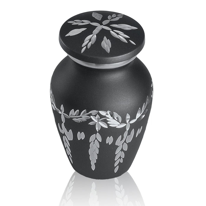 Small/Keepsake 4 Cubic Ins Diamond Pewter Brass Funeral Cremation Urn for Ashes