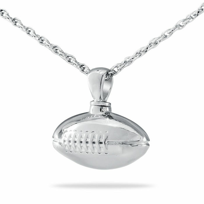 Small/Keepsake Sterling Silver Football Pendant Cremation Urn for Ashes