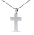Small/Keepsake Timeless Silver Cross Pendant Funeral Cremation Urn for Ashes
