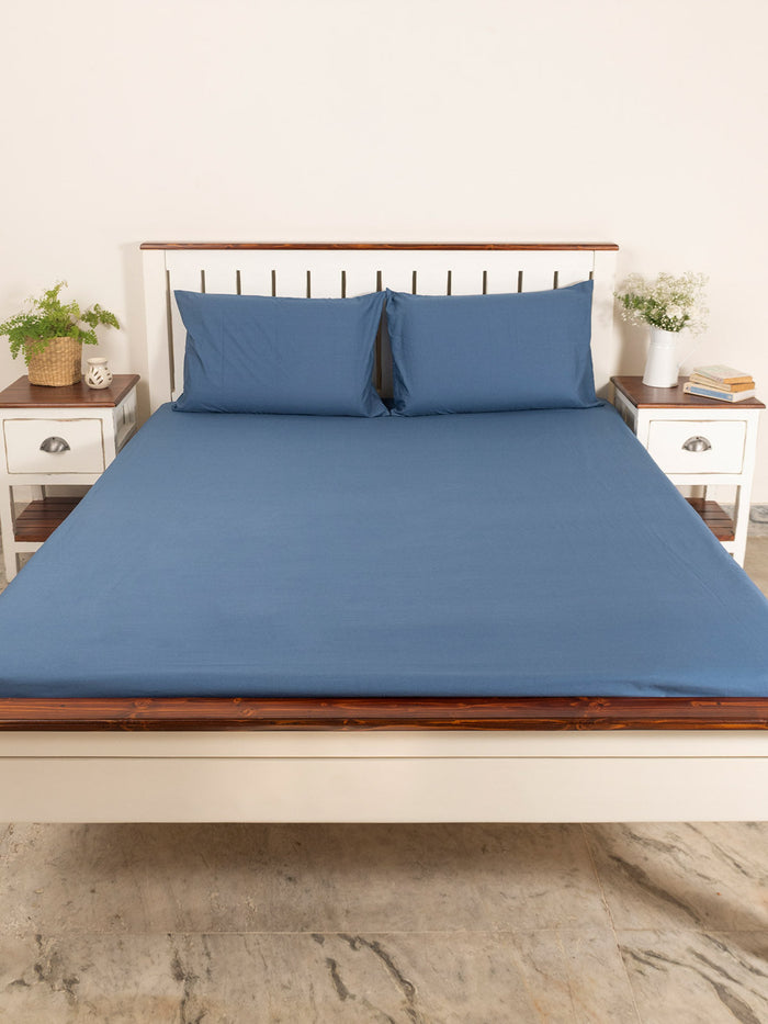 Solid Cotton Flat Sheet - Royal Blue