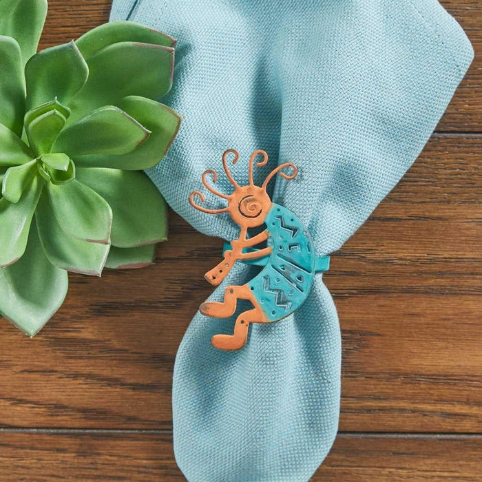 Southwestern Kokopeli Napkin Rings in burnt orange and turquoise  Your Western Decor