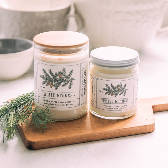 Soy Candle, White Spruce, Woody Scent