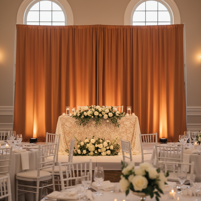 Spandex 4-way Stretch Backdrop Drape Curtain 16ft H x 60" W - Terracotta