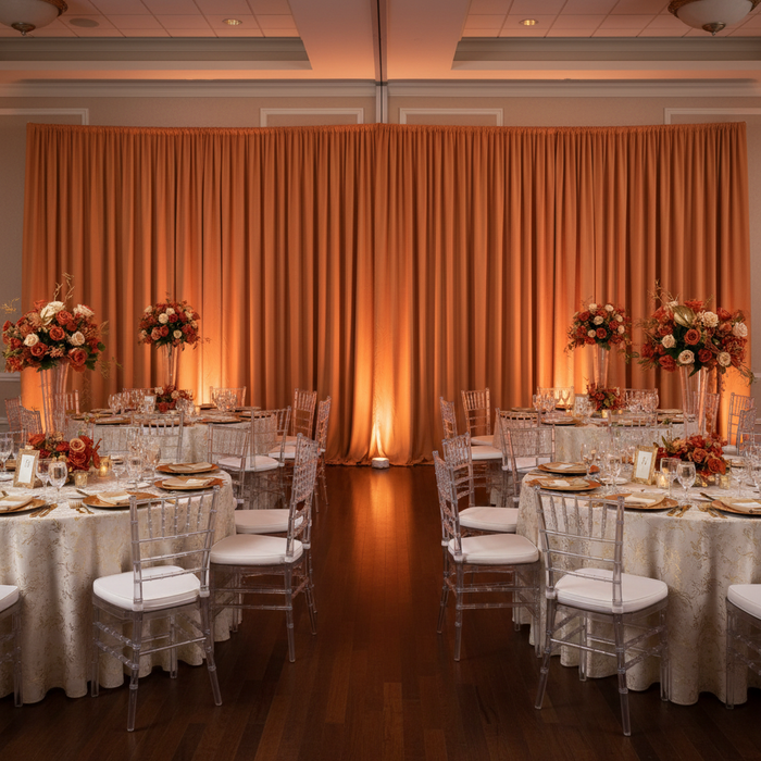 Spandex 4-way Stretch Backdrop Drape Curtain 16ft H x 60" W - Terracotta