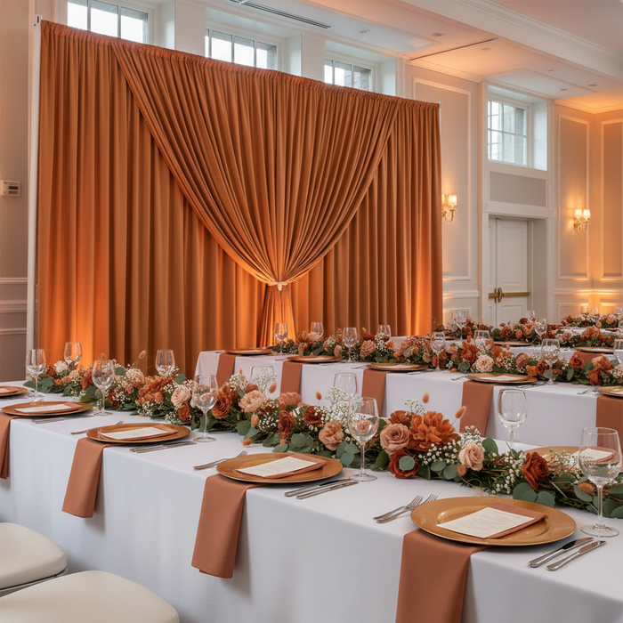 Spandex 4-way Stretch Backdrop Drape Curtain 16ft H x 60" W - Terracotta