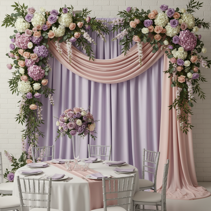 Spandex 4-way Stretch Drape Curtain 14ft H x 60" W - Lavender.