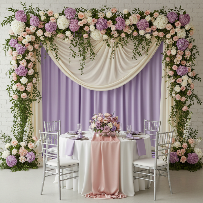 Spandex 4-way Stretch Drape Curtain 14ft H x 60" W - Lavender.