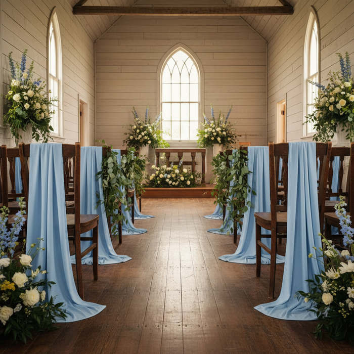 Spandex Stretch 4-way Fabric Roll 10 yds x 58" - Baby Blue for church wedding