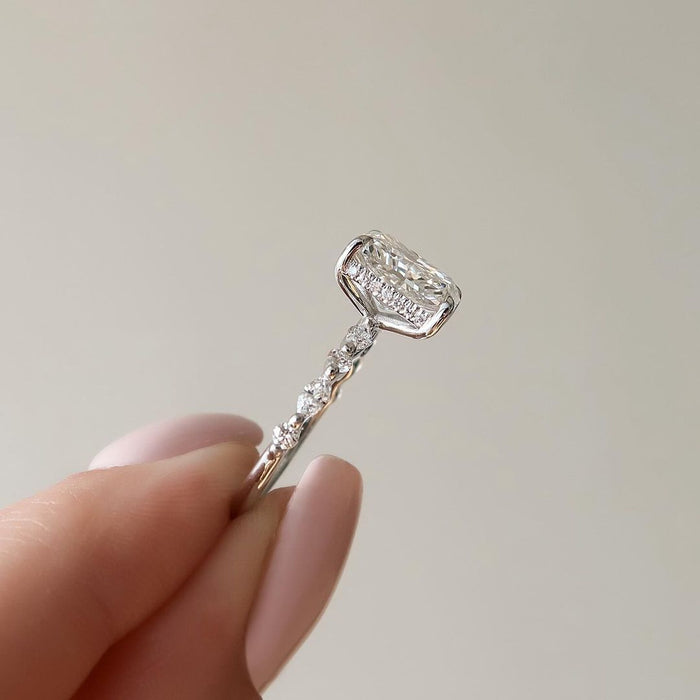 Sparkle 3.5ct Radiant Cut Engagement Ring For Women In Sterling Silver