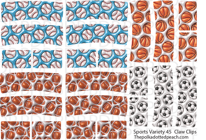Sports Variety 45 Claw Clip
