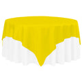 Square 90"x90" Satin Table Overlay - Canary Yellow (Bright Yellow)