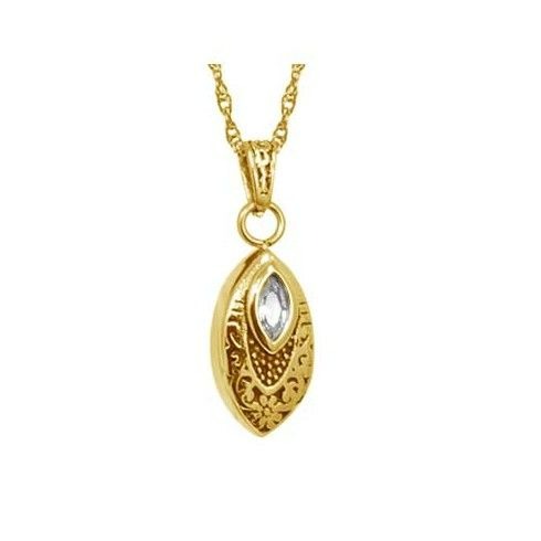 Stainless Steel/Gold Plated Crystal Charm Pendant/Necklace Cremation Urn