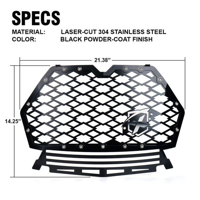 Steel Mesh Grille with Light Bar for 2019-2023 Polaris RZR 1000 XP Turbo