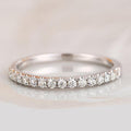 Sterling Silver Classic Half Eternity Thin Women's Wedding Band