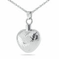 Sterling Silver Heart's Embrace Pendant/Necklace Funeral Cremation Urn for Ashes