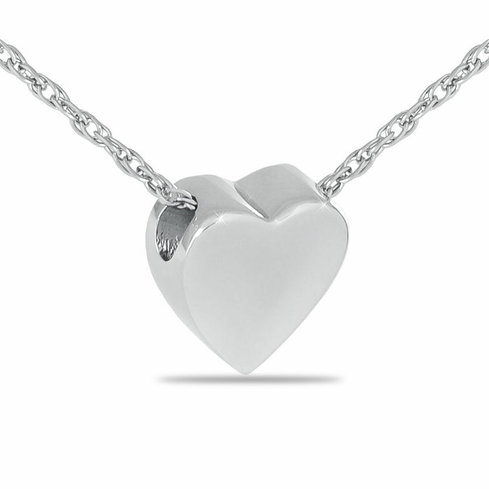 Sterling Silver Sacred Heart Pendant/Necklace Funeral Cremation Urn for Ashes