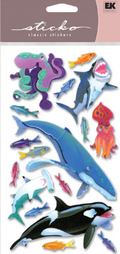 Sticko Sharks, Whales & Octopus Dimensional Stickers - SCRAPBOOKFARE
