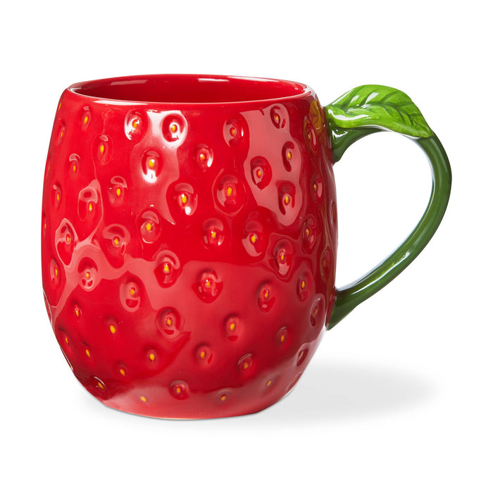 Strawberry Sculpted Mug Red Multi Earthenware Summer