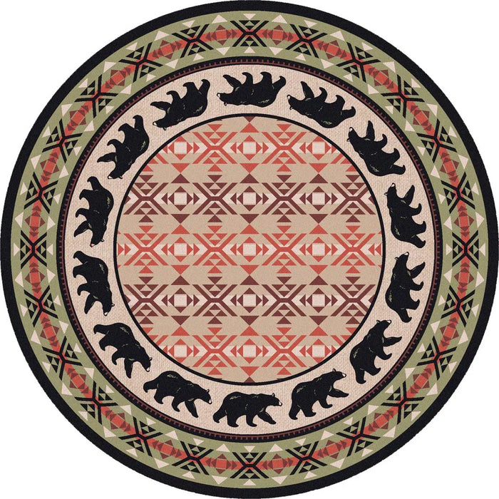 Strolling black bear round area rug made in the USA - Your Western Decor - Your Western Decor