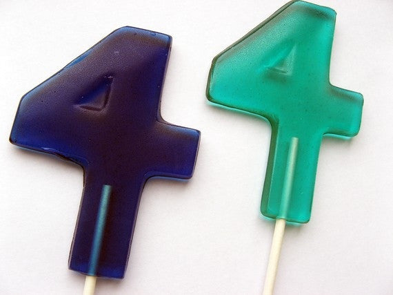 Style 1 Number Lollipops 3 or 4-piece set by I Want Candy!