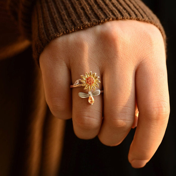 Sunflower Spinner Anxiety Ring Ring MelodyNecklace