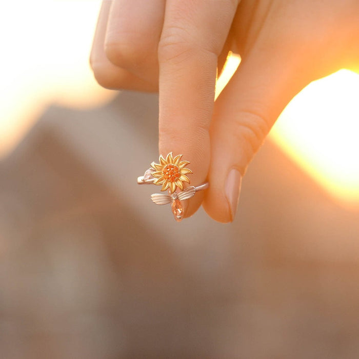 Sunflower Spinner Anxiety Ring Ring MelodyNecklace