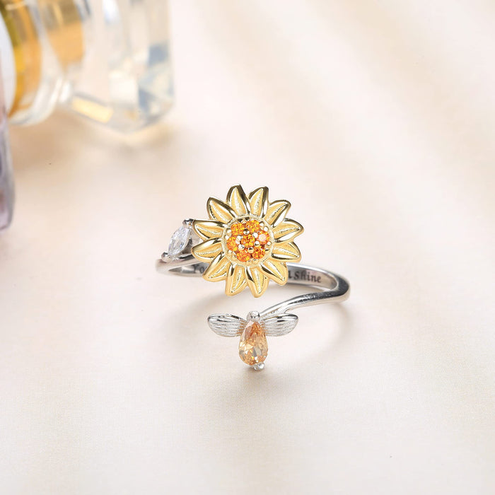 Sunflower Spinner Anxiety Ring Rings customforher